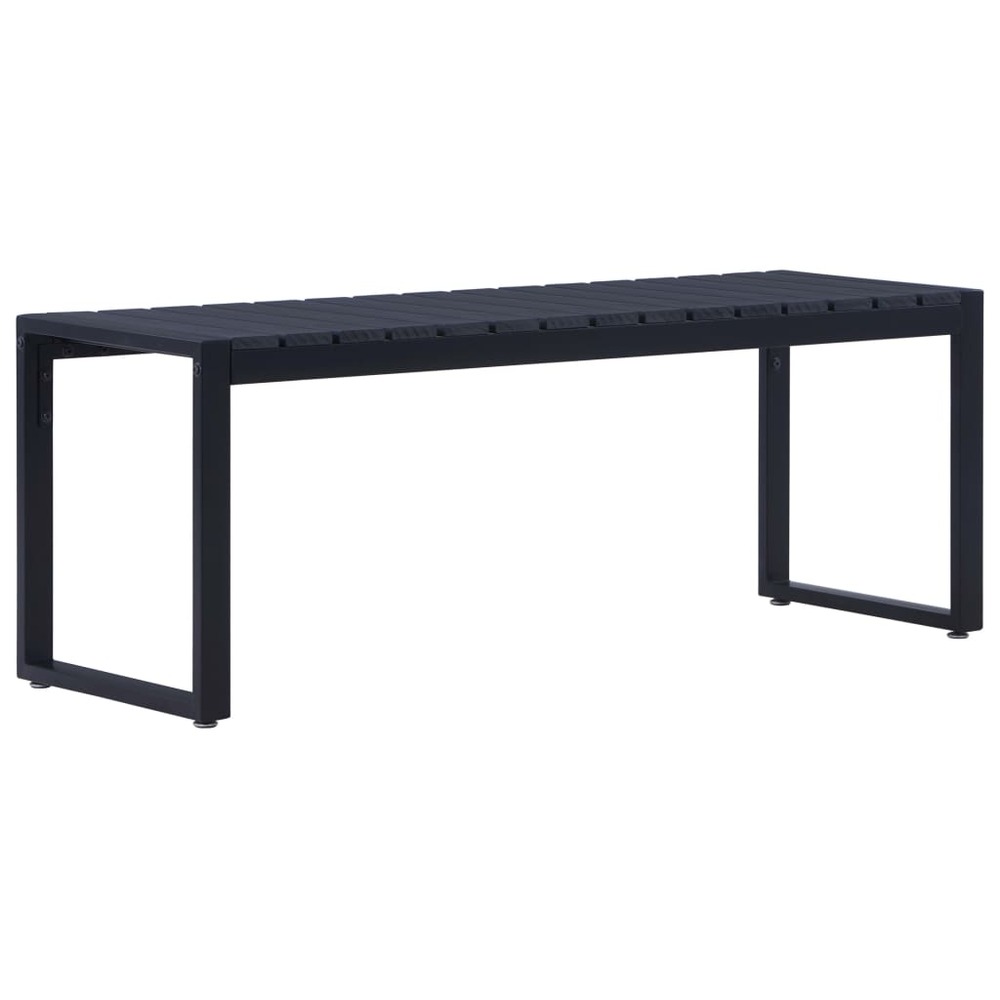 Banc de jardin meuble de patio d'extérieur terrasse 120,5 cm panneau noir
