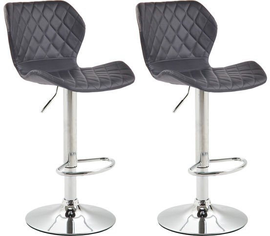 Lot de 2 tabourets de bar liège simili cuir chrome