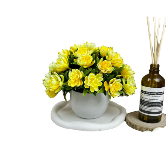 Décoration florale artificielle ins fashion jaune