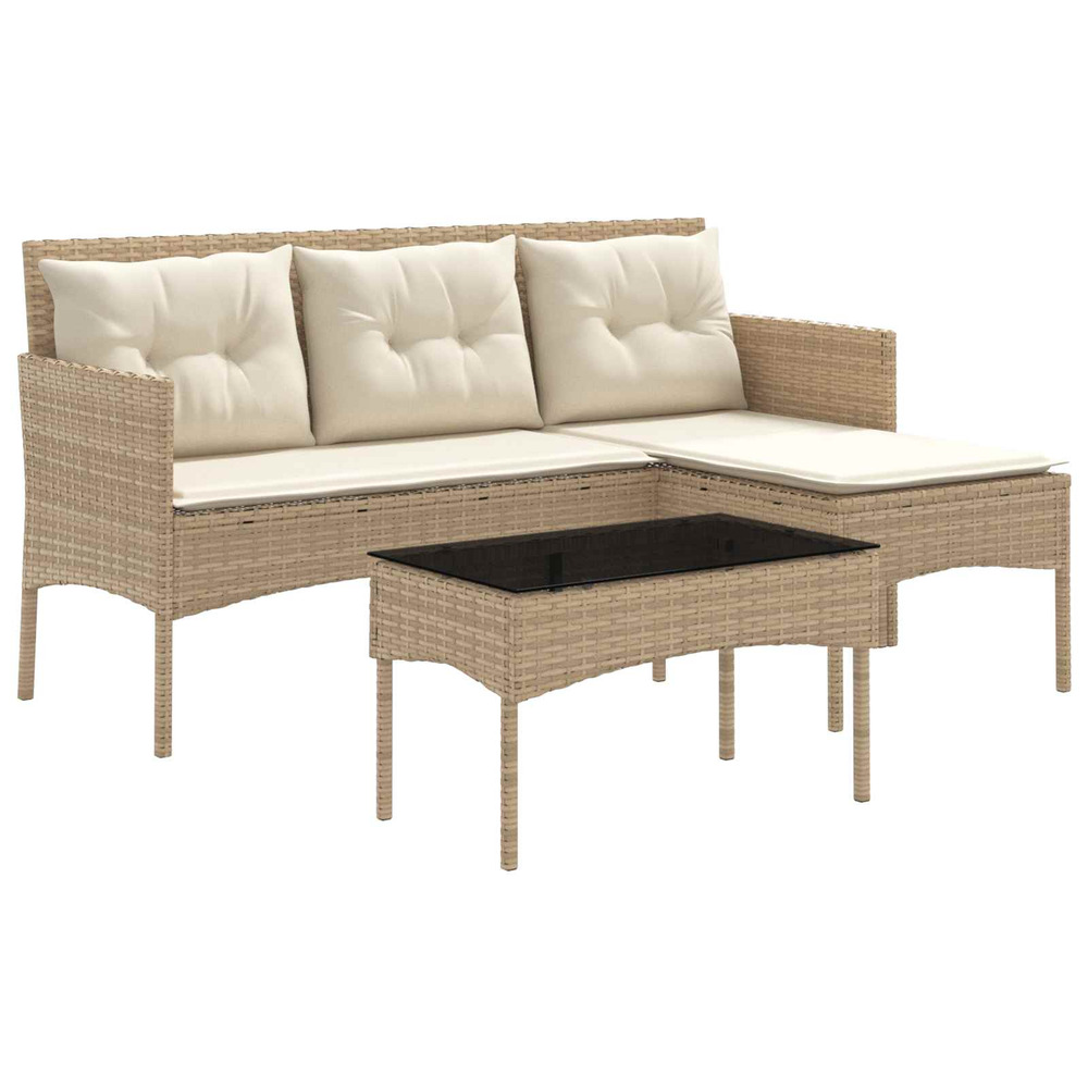 Ensemble de canapé de jardin avec coussin 2 pcs polyrotin