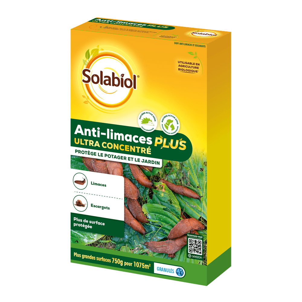 Solabiol anti-limaces & escargots ultra concentrés - 750g - résistant à la pluie - grande surface de traitement solimaplus750