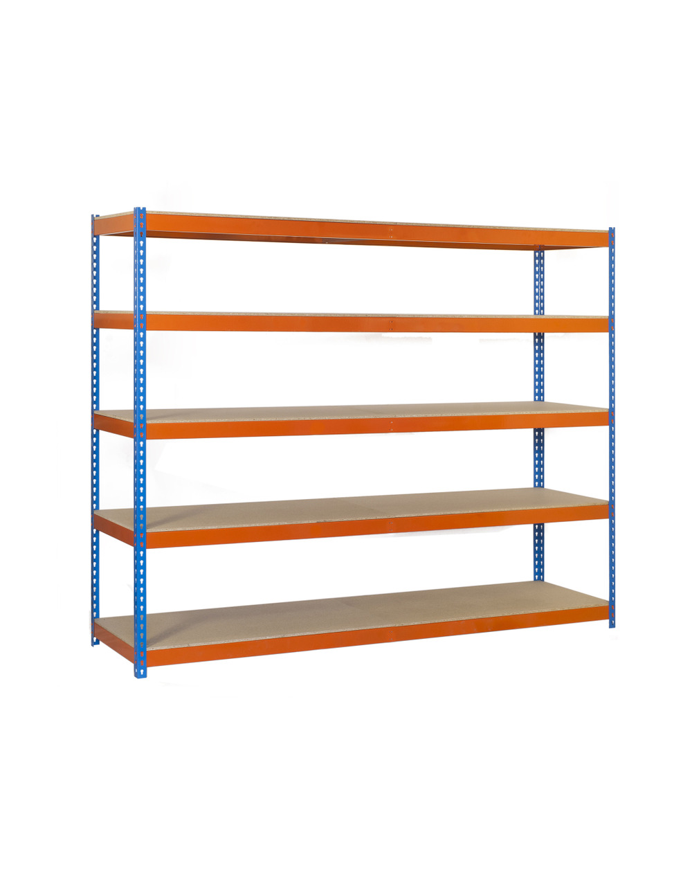 Etagère sans vis simonforte 1507-5 chipboard 2500 bleu/orang/bois bleu/orange/bois 2500x1500x750 - simonrack