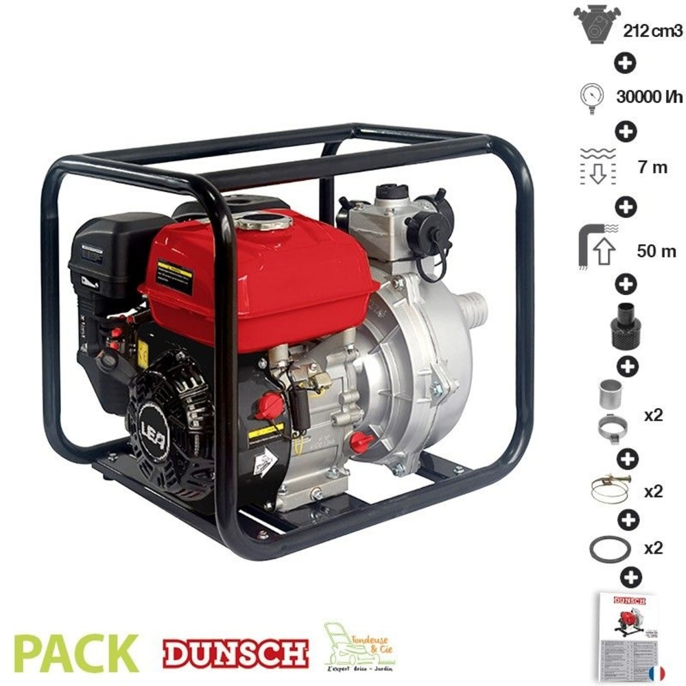 Motopompe thermique à forte pression 6,5 bars,débit de 30m3/h lea le71212-50h