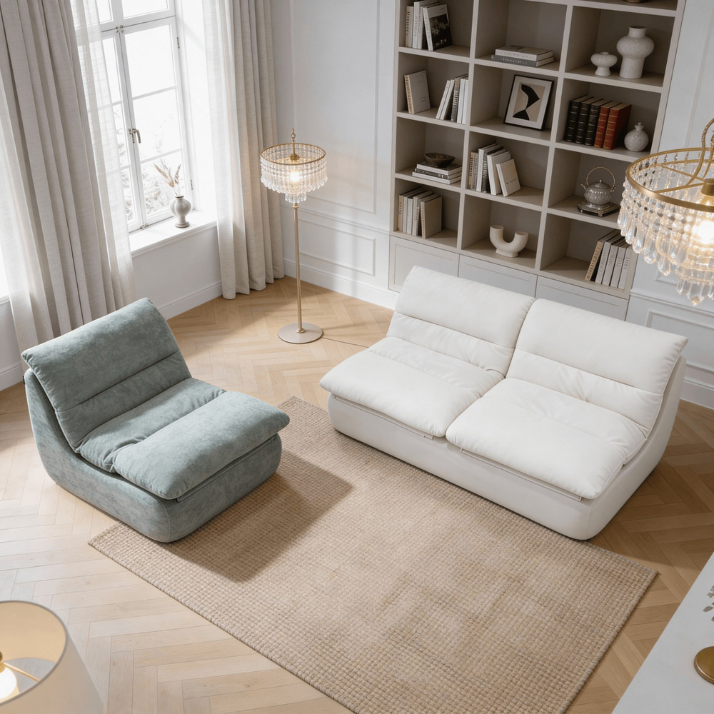 Pack nuvia living 3 places - blanc et sauge