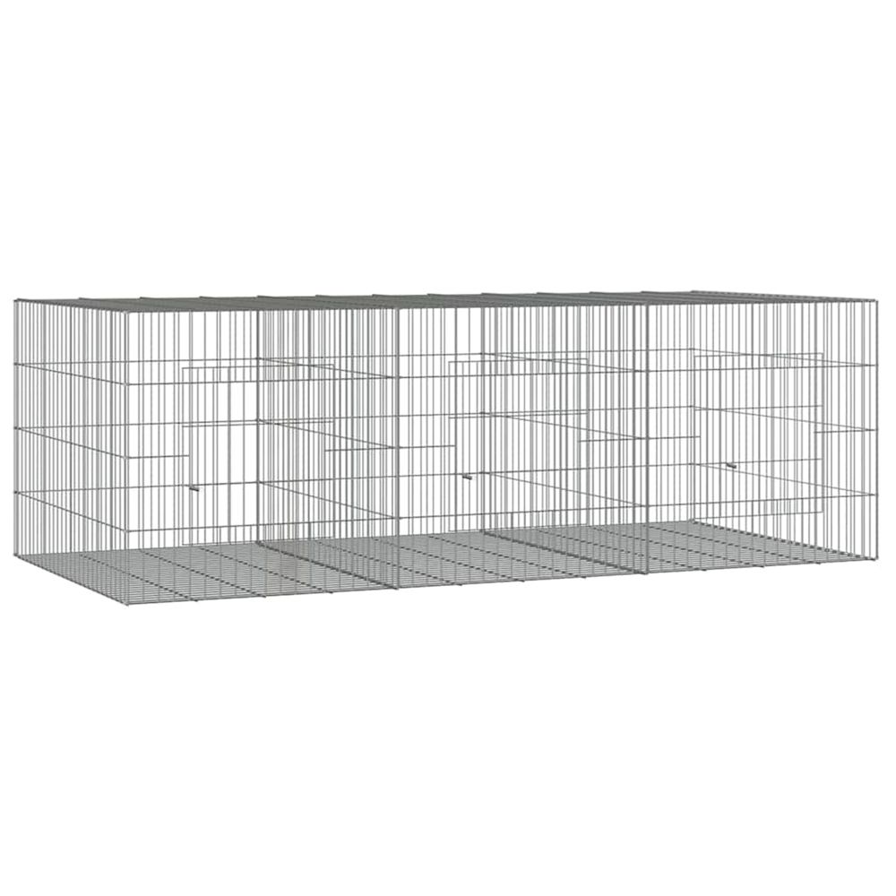 Cage à lapin 3 panneaux 163x79x54 cm fer galvanisé