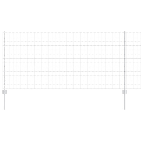 Clôture avec poteau argenté 1 x 25 m acier