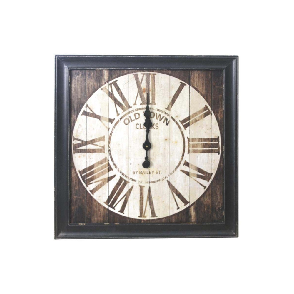 Horloge carrée en bois vintage