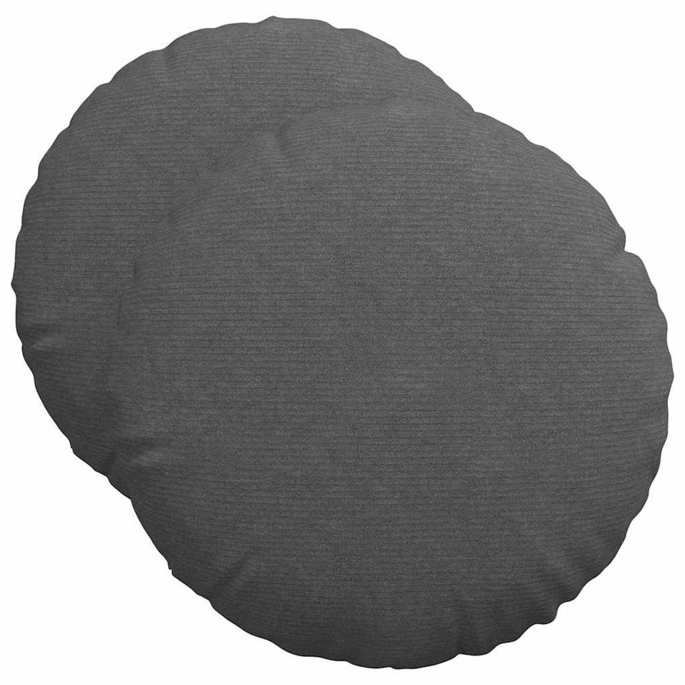 Coussins de siège 2 pc tissu en velours côtelé gris foncé