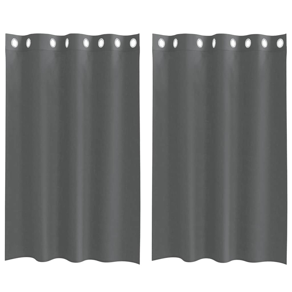 Rideaux en voile avec œillets 2 pcs gris foncé 140x175 cm