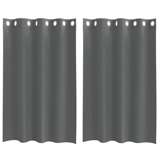Rideaux en voile avec œillets 2 pcs gris foncé 140x175 cm