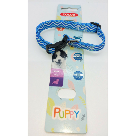 Collier puppy pixie 13 mm 25 à 39 cm couleur bleu pour chiots
