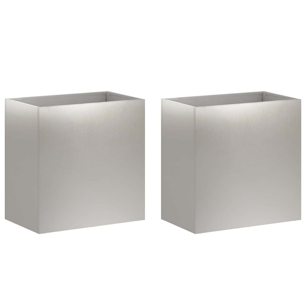 Cache-pot de jardin 2 pc argenté 50 x 30 x 40 cm