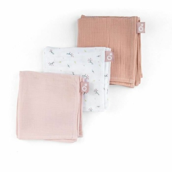 3 langes gaze de coton biologique - rose