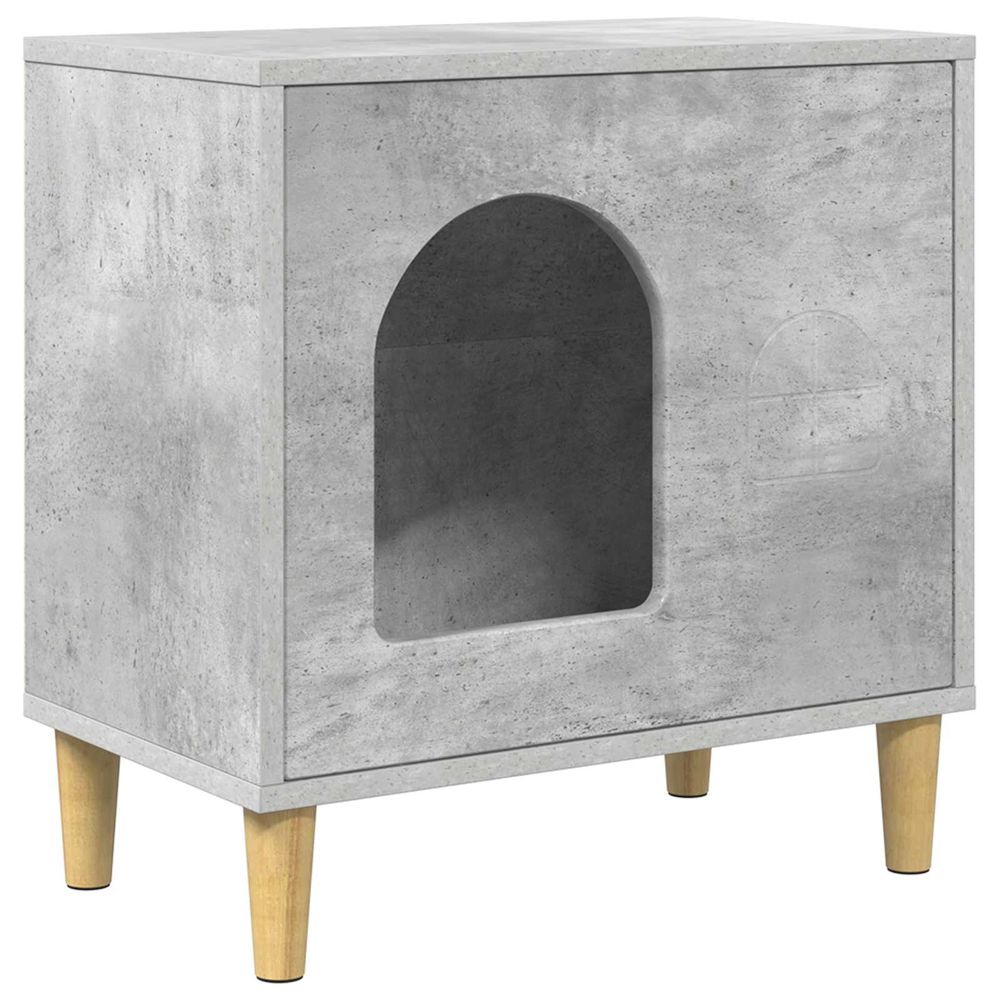 Maison pour chat gris béton 51 x 30 x 52 cm bois d'ingénierie