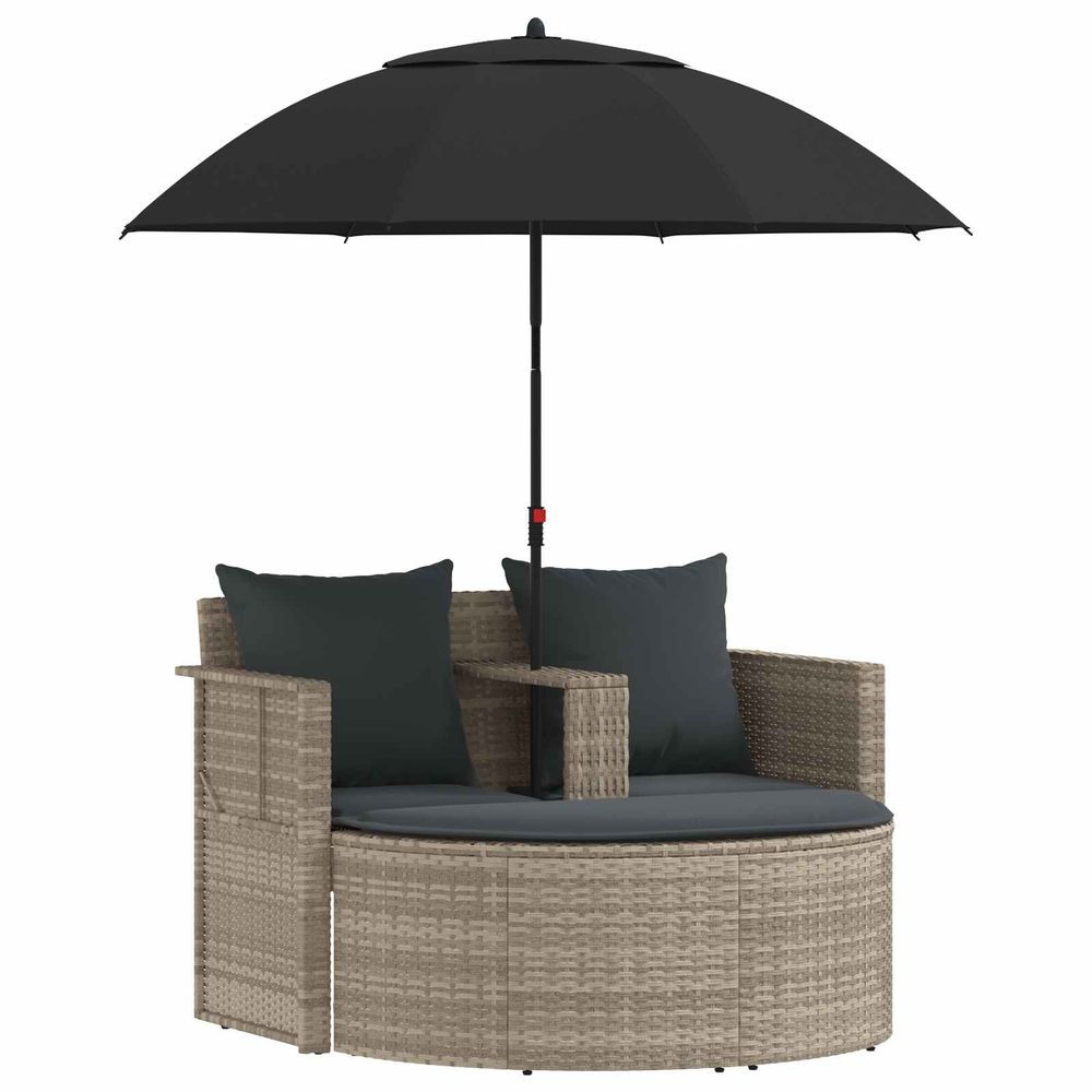 Canapé de jardin 8 pc polyrotin gris clair et gris foncé