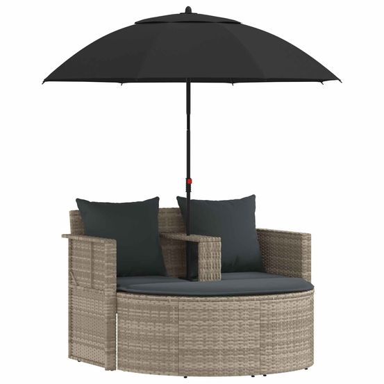 Canapé de jardin 8 pc polyrotin gris clair et gris foncé