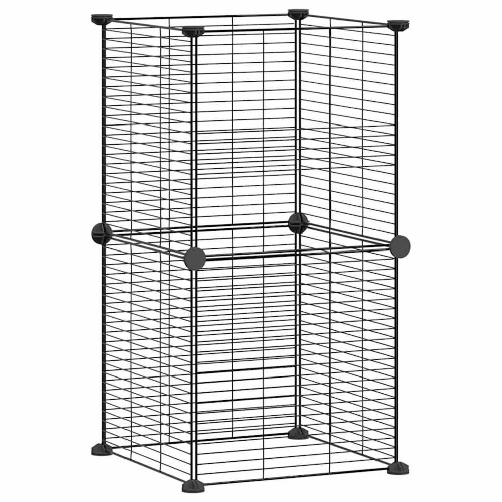 Cage animaux de compagnie à 8 panneaux 35 x 35 cm acier noir