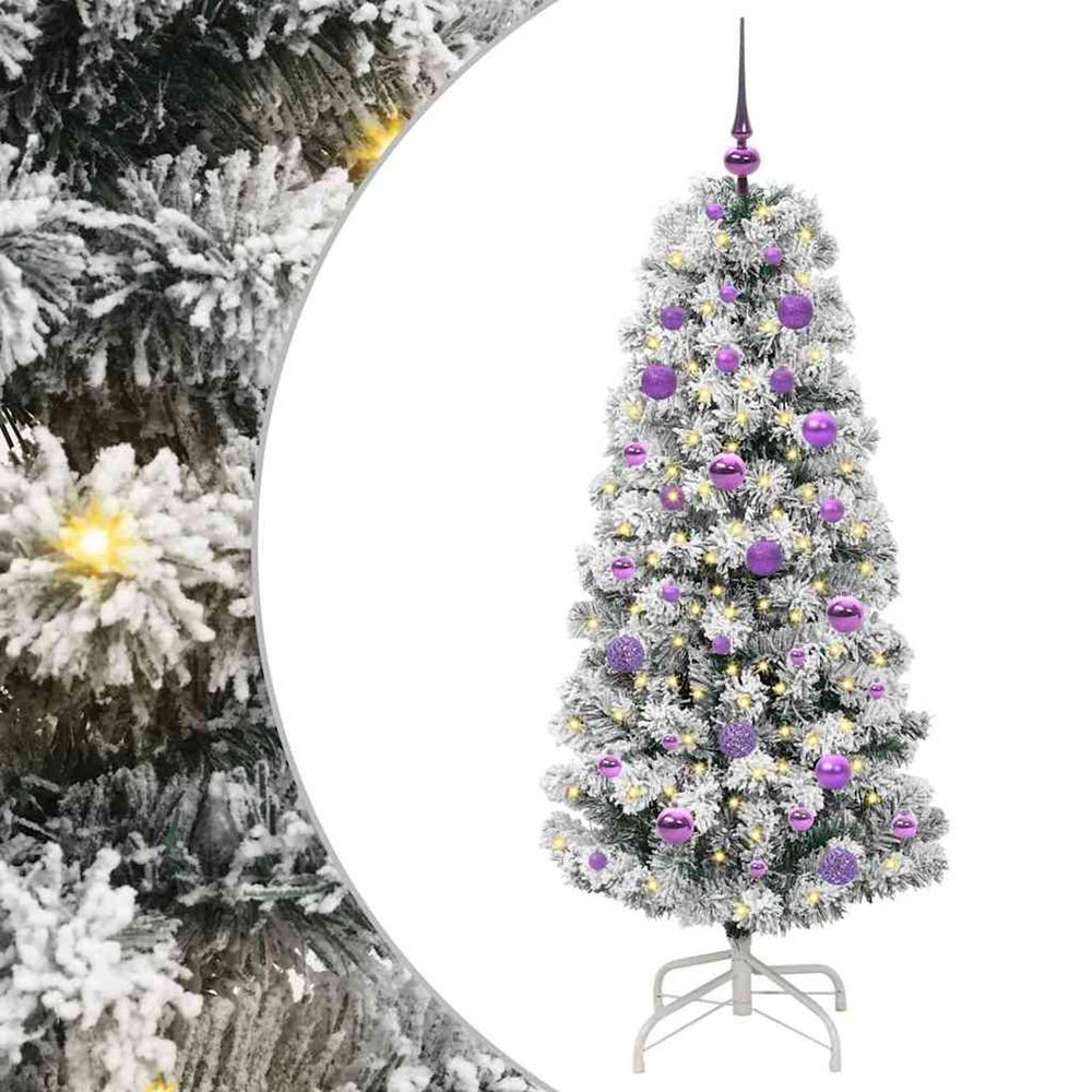 Sapin de noël artificiel à branches articulées vert et blanc