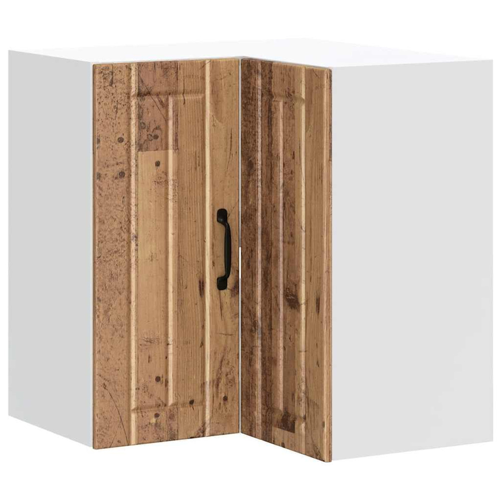 Armoire d'angle murale de cuisine lucca vieux bois