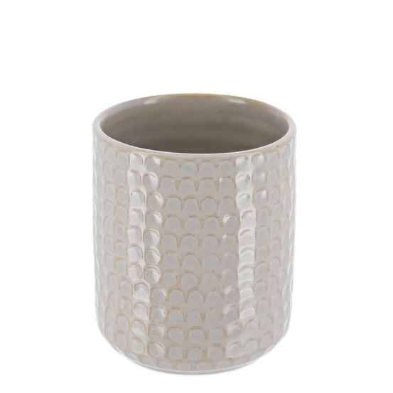 Gobelet en gres laque facon ecaille - beige