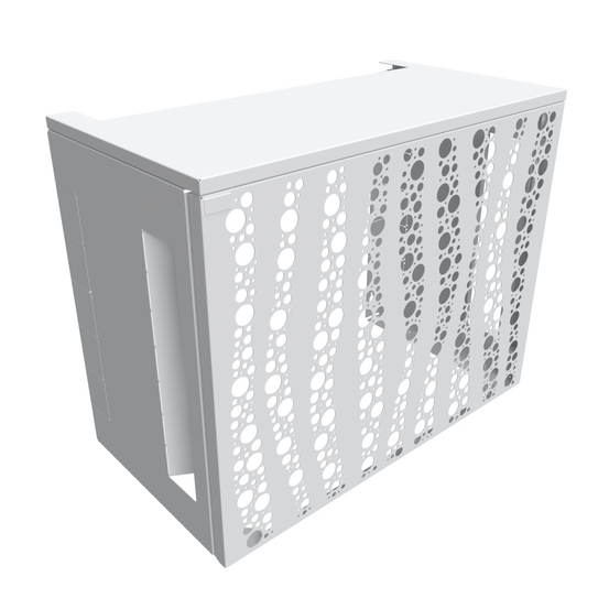 Cache climatisation atole en aluminium thermolaqué - taille 2 : h. 113 x l. 110 x p. 64 cm - blanc