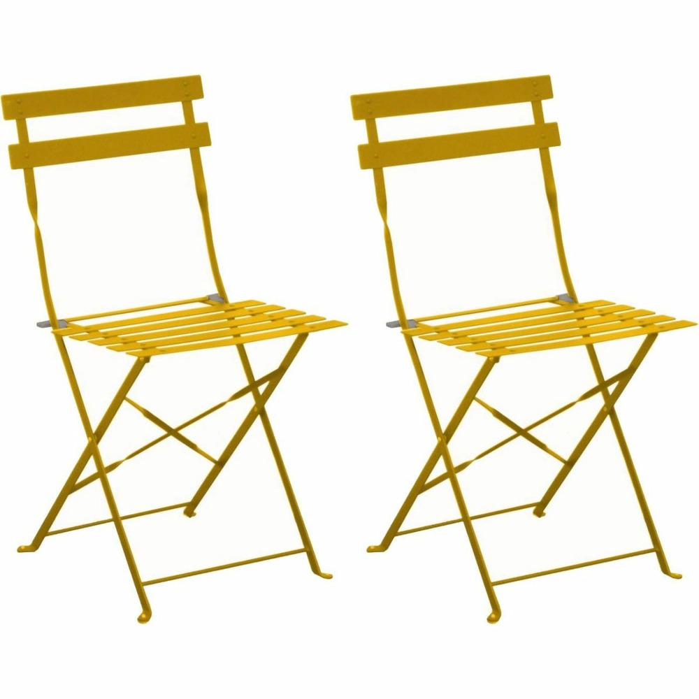 Chaises pliantes en acier cuba (lot de 2) miel