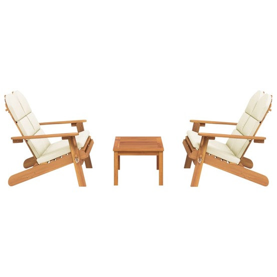 Ensemble de salon de jardin meuble d'extérieur ensemble de mobilier adirondack 3 pièces bois acacia solide