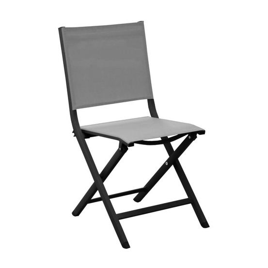 Chaise jardin pliante en aluminium thema graphite, perle