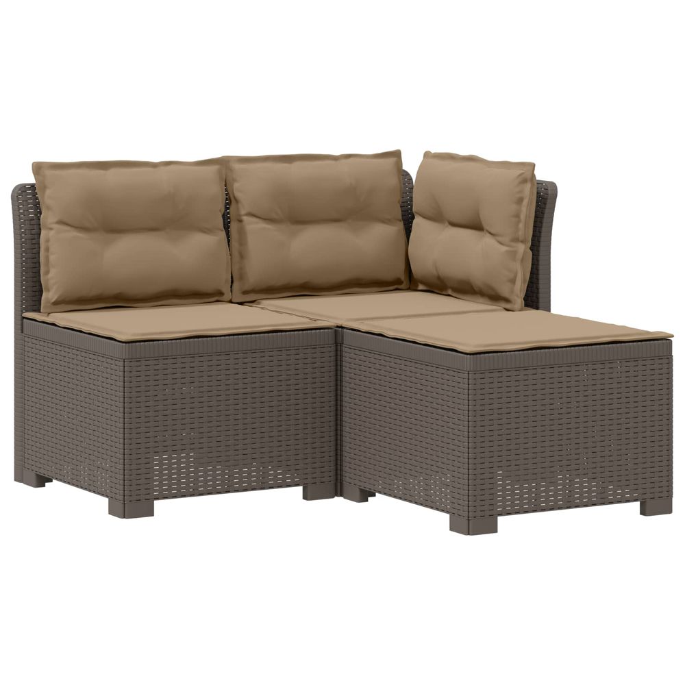 Canapé de jardin 3 places avec coussins look rattan 3 place pp