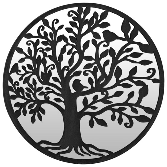 Miroir noir 40x2,5 cm fer pour utilisation à l'intérieur