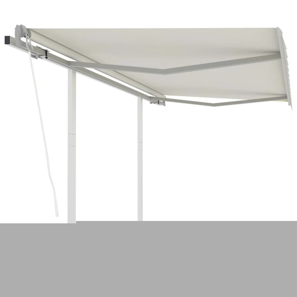 Auvent rétractable automatique avec poteaux 3,5x2,5 m crème