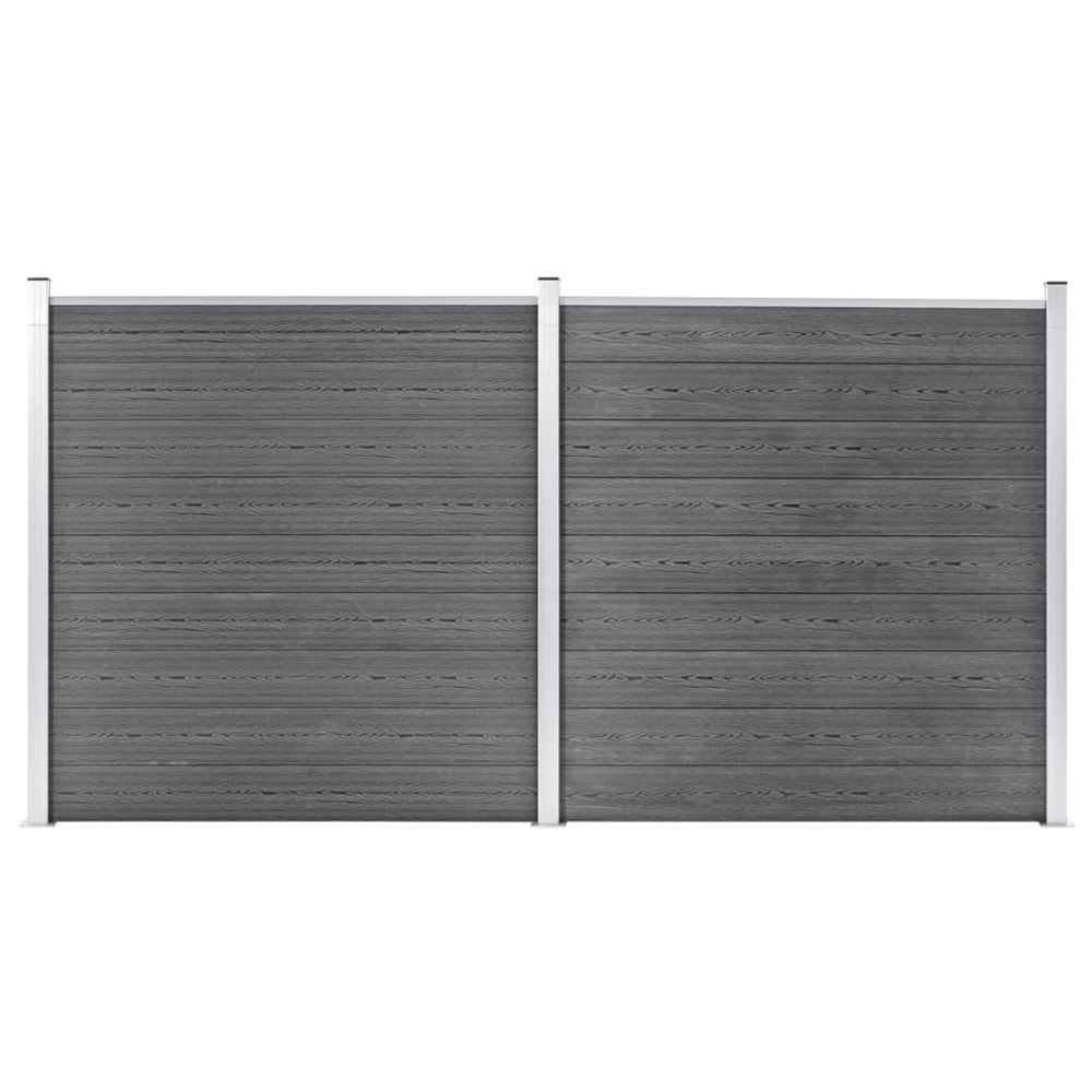 Clôture de jardin wpc 353x186 cm gris