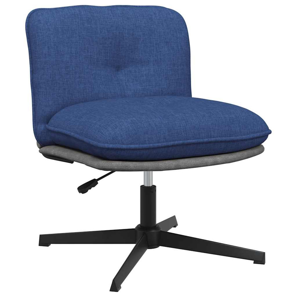 Chaise pivotante de bureau bleu tissu