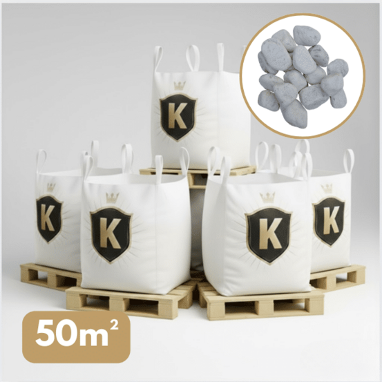 Galet blanc 60/100 mm – pack 5 big bag +/- 1,5t – 50 m²