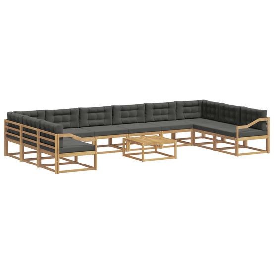 Ensemble de canapés d'extérieur 11 pc blanc et anthracite