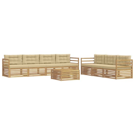 Ensemble de canapés d'extérieur 8 pc blanc et beige polyester