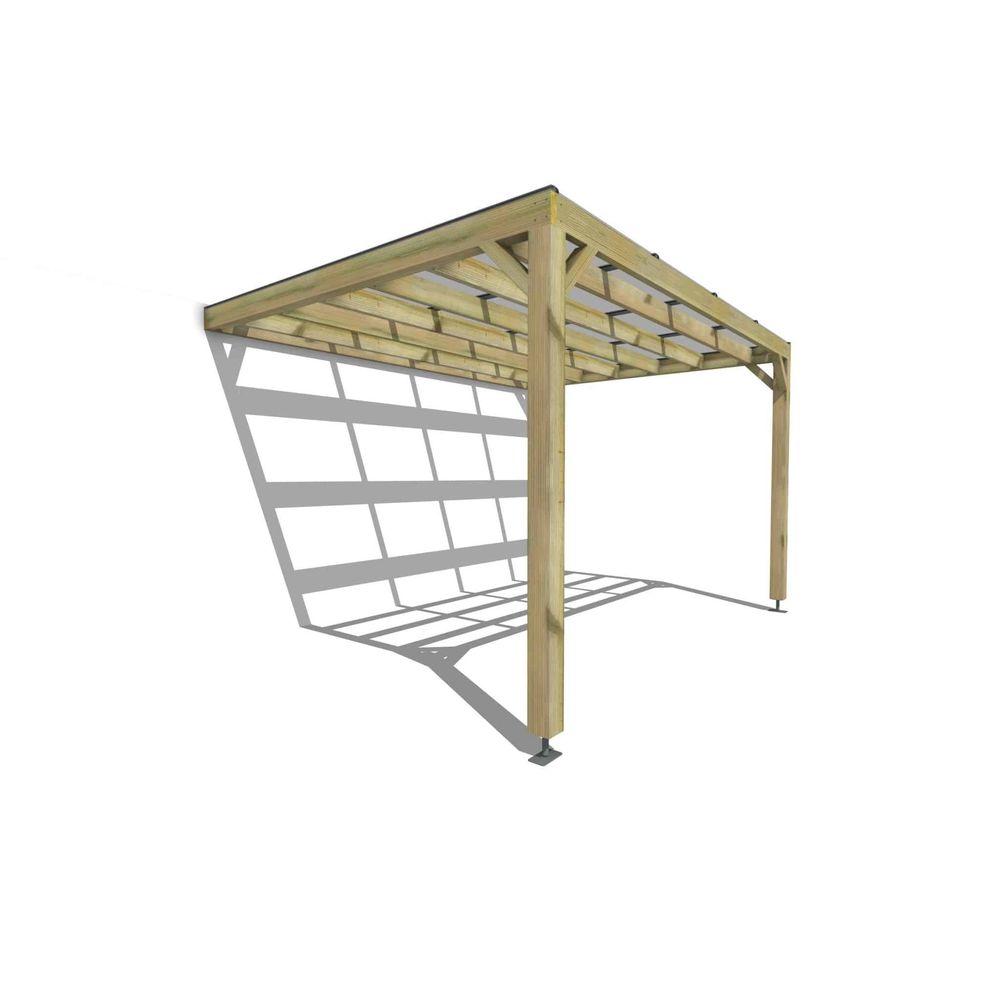 Pergola bois • 4m x 3m • adossée • sens largeur • couverture étanche transparente incluse • livraison comprise