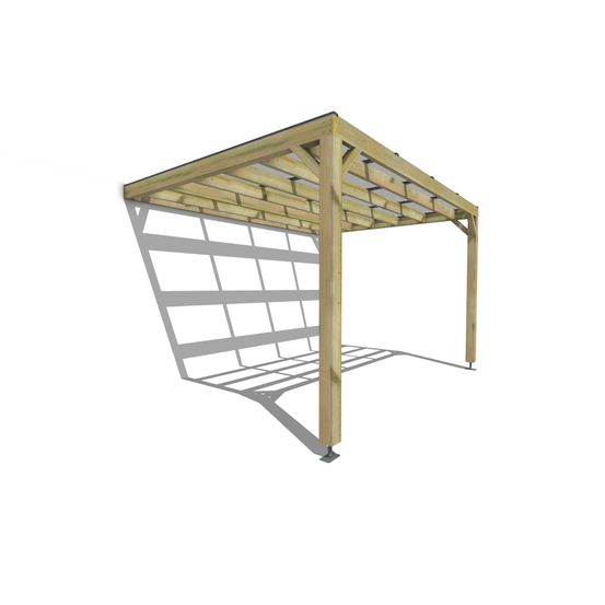 Pergola bois • 4m x 3m • adossée • sens largeur • couverture étanche transparente incluse • livraison comprise