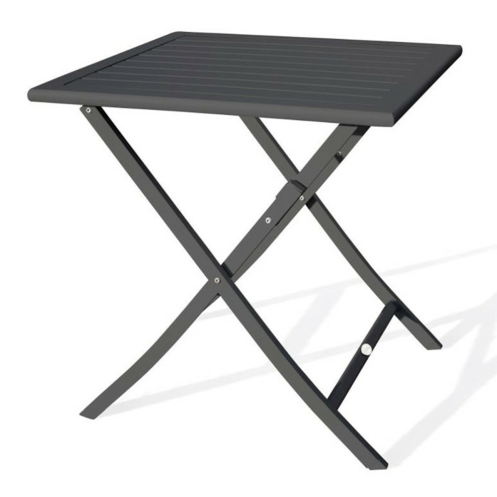Table de jardin pliante marius 70cm gris anthracite