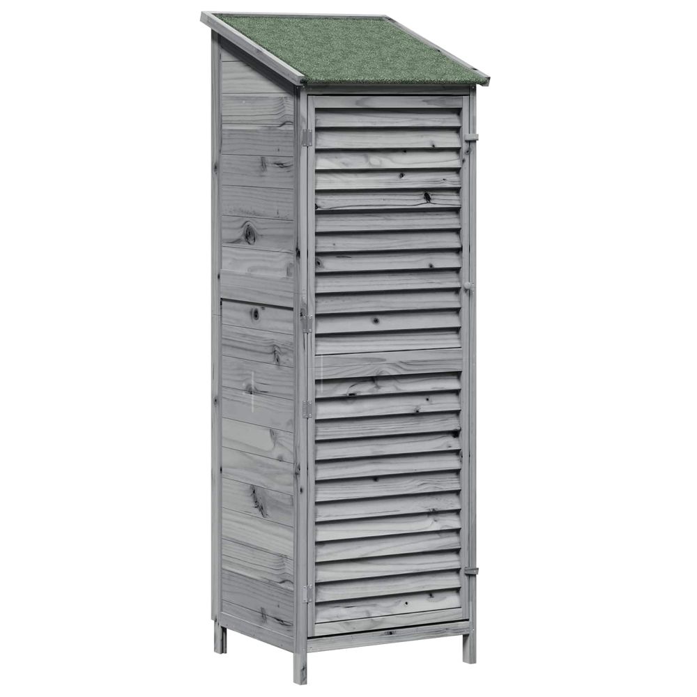 Abri de jardin gris 59 x 56 x 176 cm bois de sapin massif