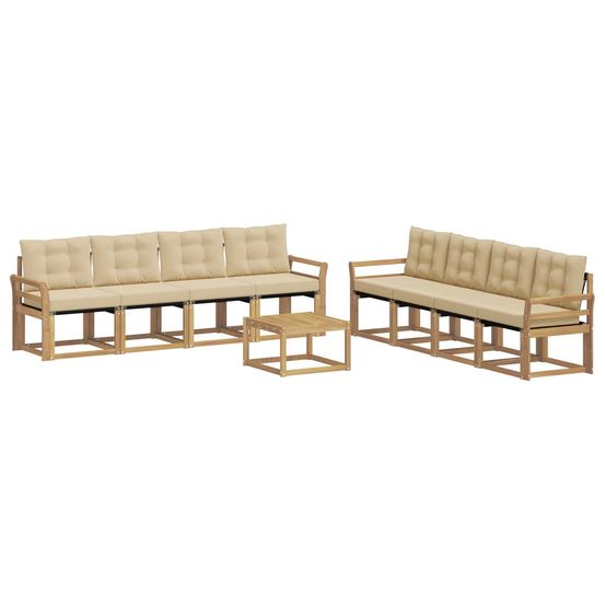 Ensemble de canapés d'extérieur 9 pc blanc et beige