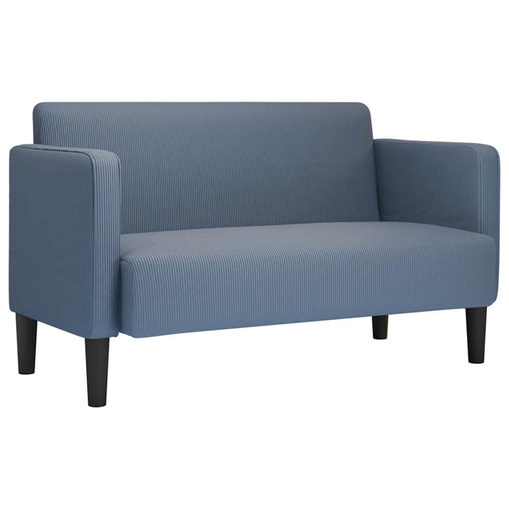Canapé causeuse bleu 109 cm tissu velours côtelé