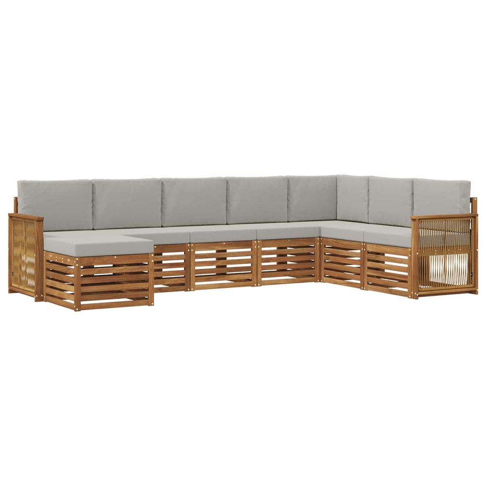 Ensemble de canapés d'extérieur 6 pc naturel et gris clair