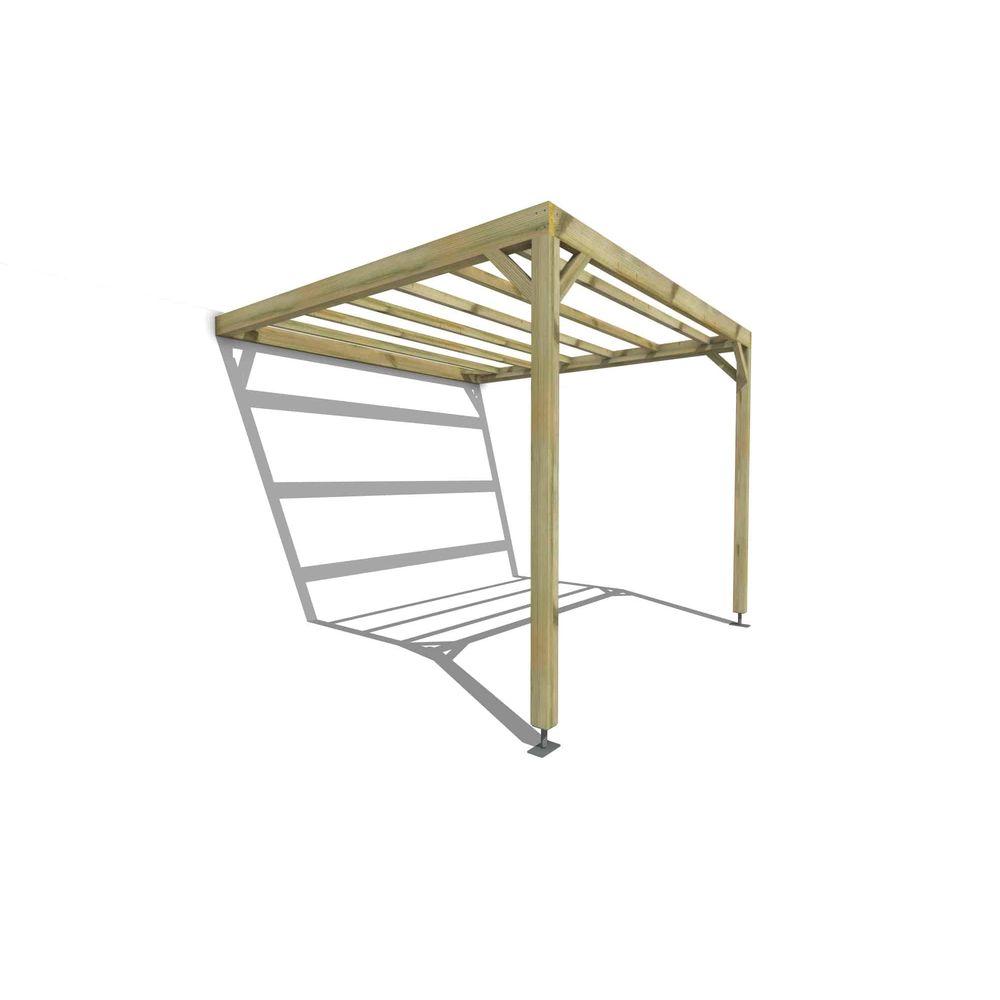 Pergola bois • 3m x 3m • adossée • sens largeur • livraison comprise