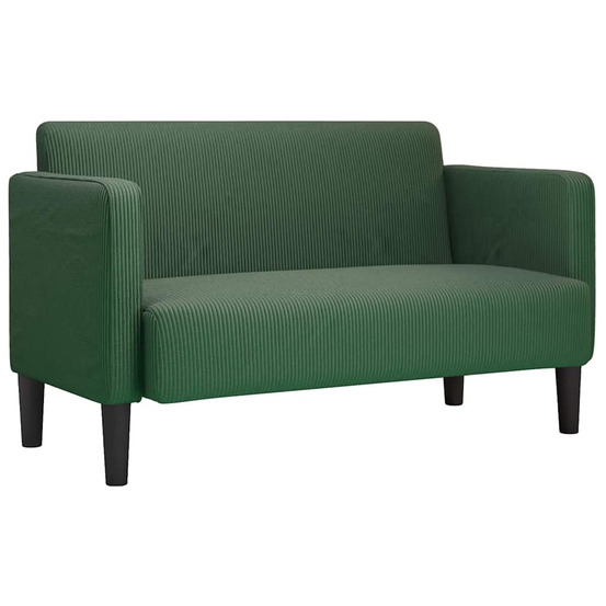 Canapé causeuse vert foncé 109 cm tissu velours côtelé