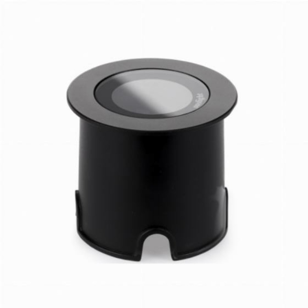 Spot de sol terra round aluminium 24v - 1w - noir