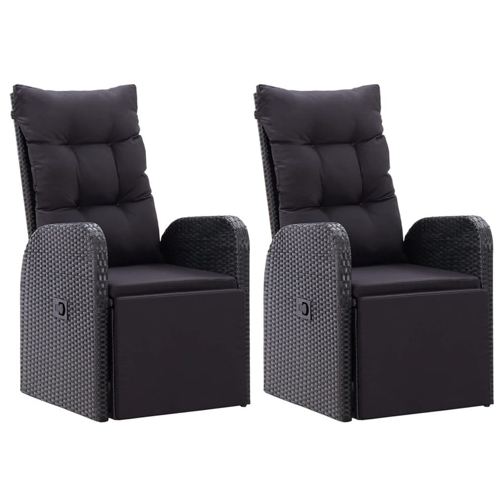 Chaises de jardin inclinables coussins lot de 2 résine tressée