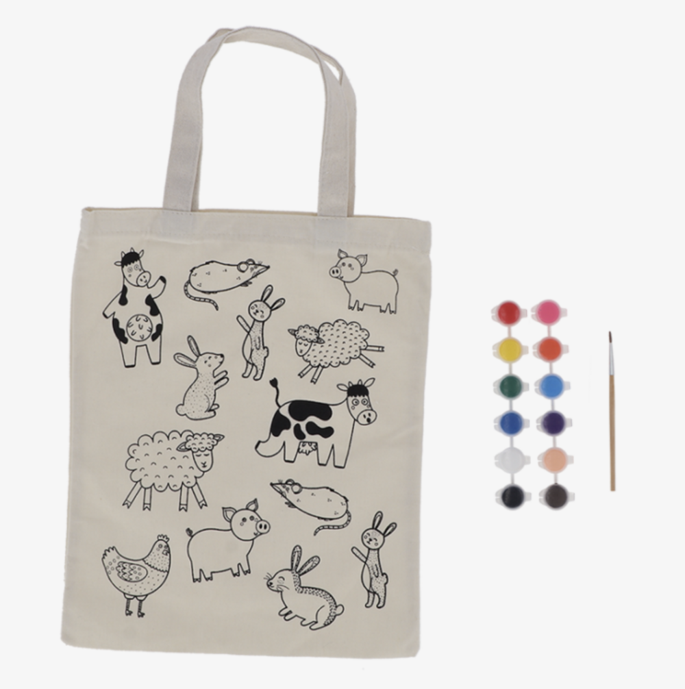 Sac à colorier animaux de la ferme