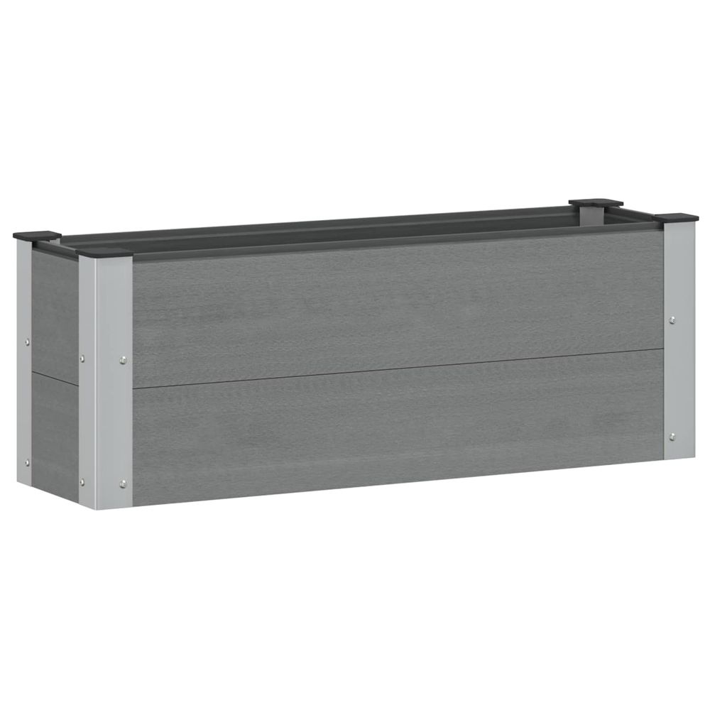 Jardinière surélevée gris 100 x 30 x 36 cm wpc et aluminium
