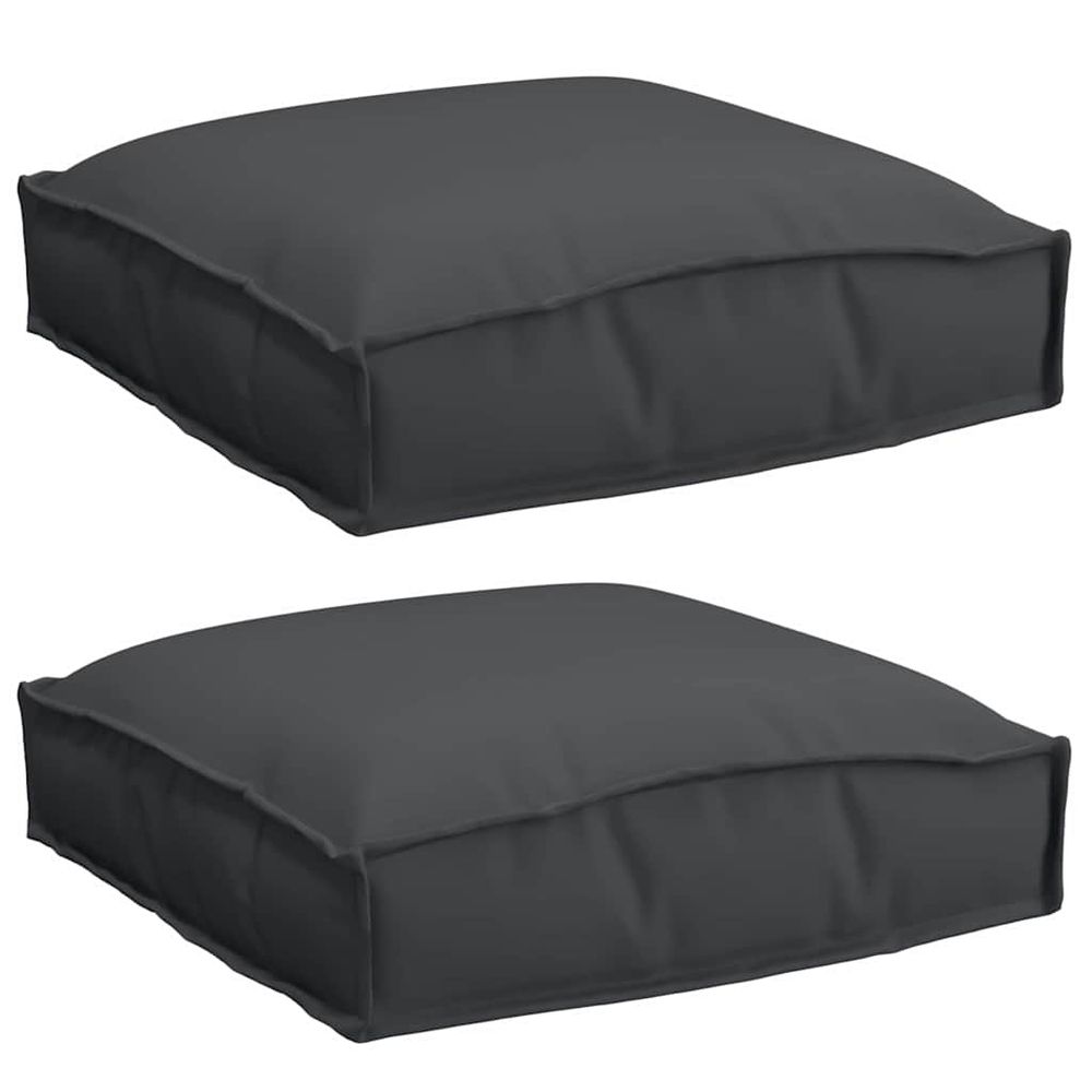 Coussin 2 pc tissu oxford noir 40 x 40 x 8 cm